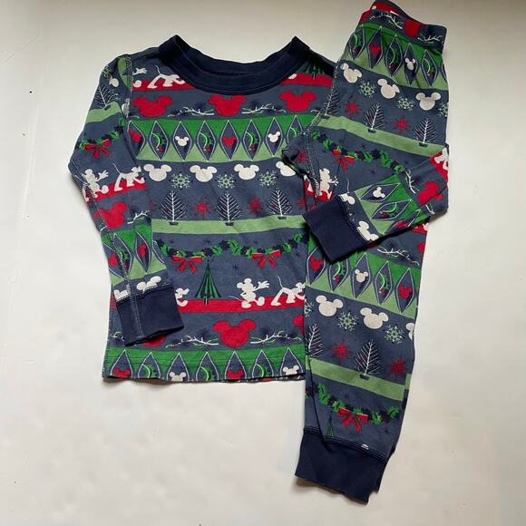 Hanna Andersson Mickey Mouse Christmas Long Sleeve PJs Pajamas - Picture 1 of 5